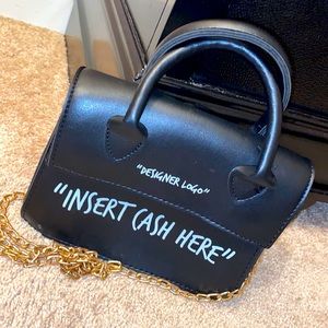 “Insert Cash Here” Black Purse